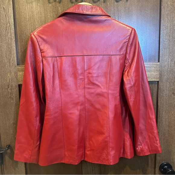 Classic Red Leather Jacket - Picture 3 of 6